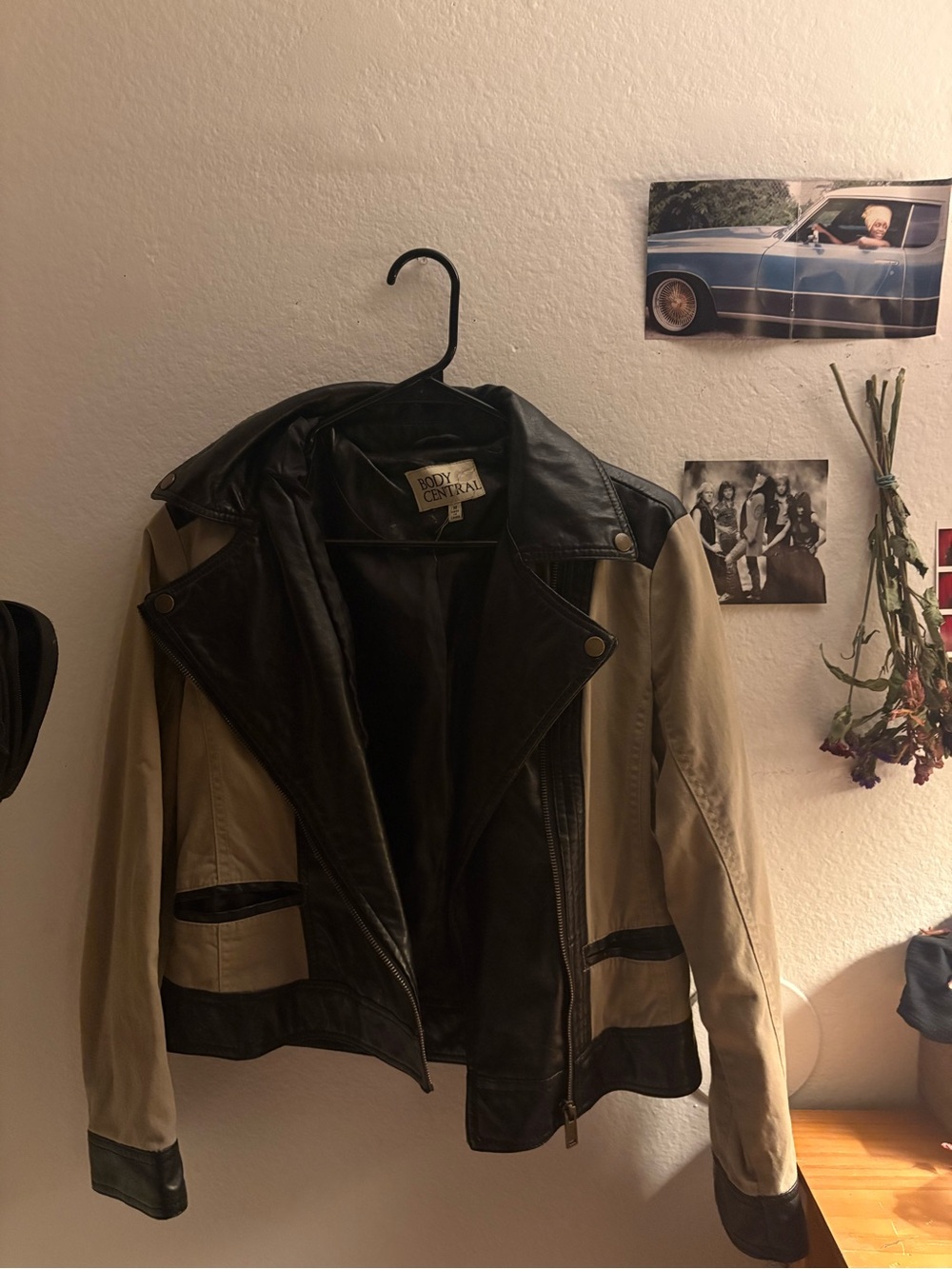 Vintage Black & Tan leather jacket